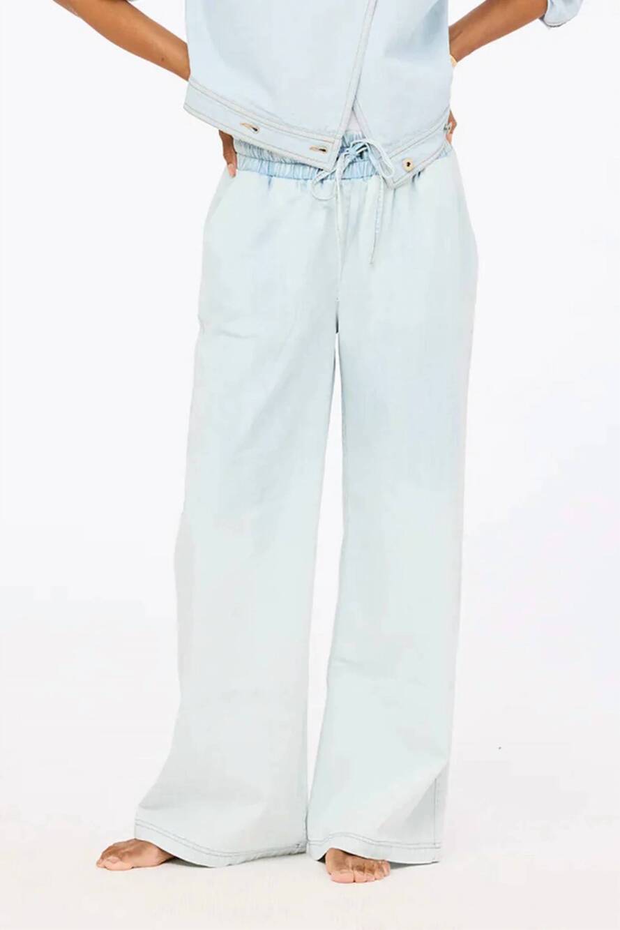 NEW KERRI ROSENTHAL palazzo denim pant in light wash